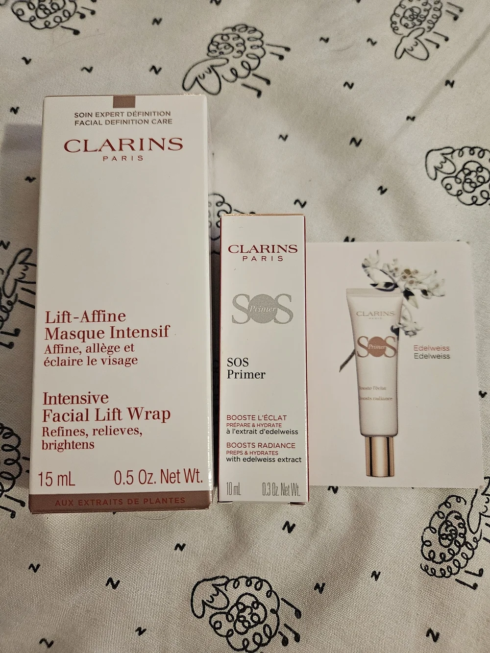 Clarins  Intensive Facial Lift Wrap & SOS Primer Set